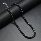 New Bohemian Men's Beaded Necklace Tiger Stone Natural Stone Fashion Trend Design Minimalist Necklace Commemorative Gift